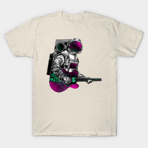 astronaut playing guitar T-Shirt by Mako Design 